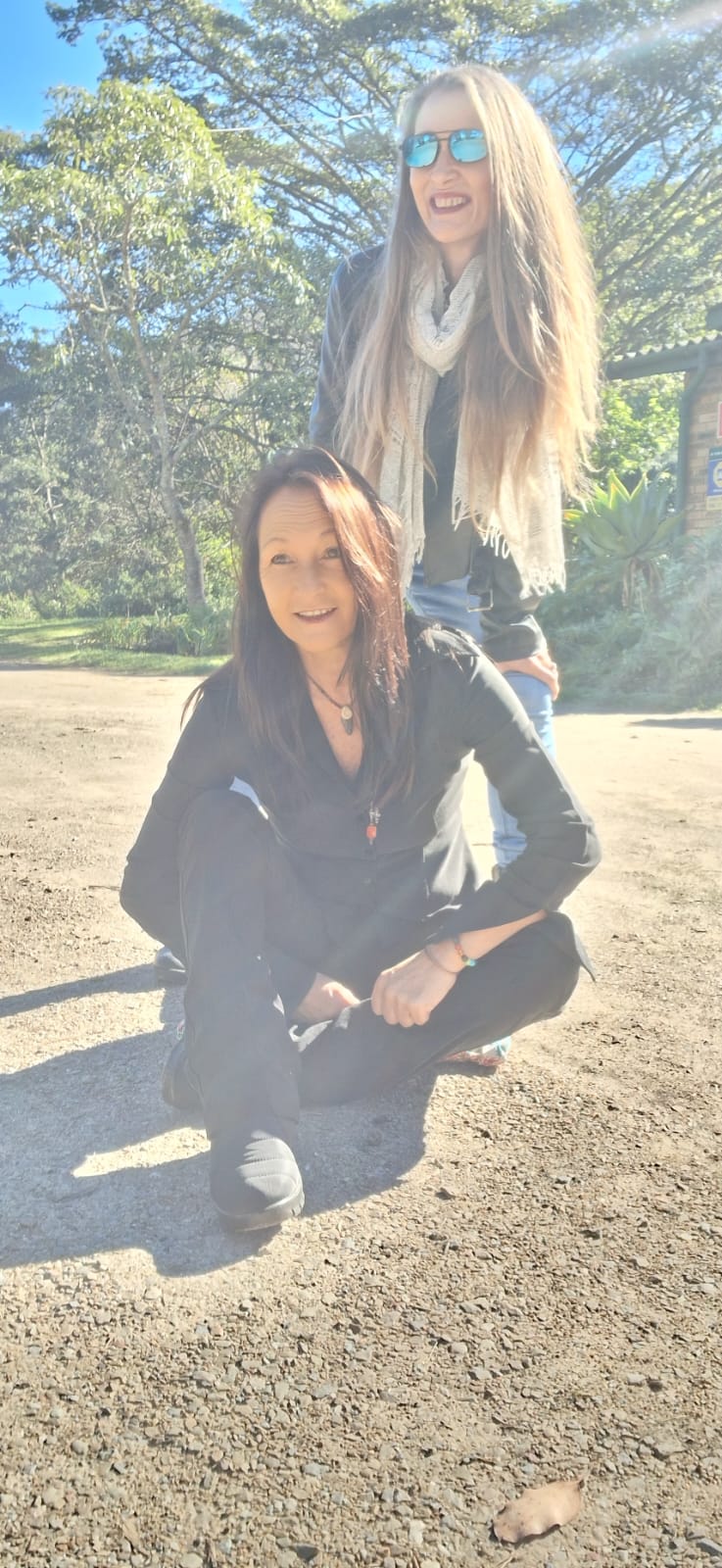 Tracey and Lindie together outdoors